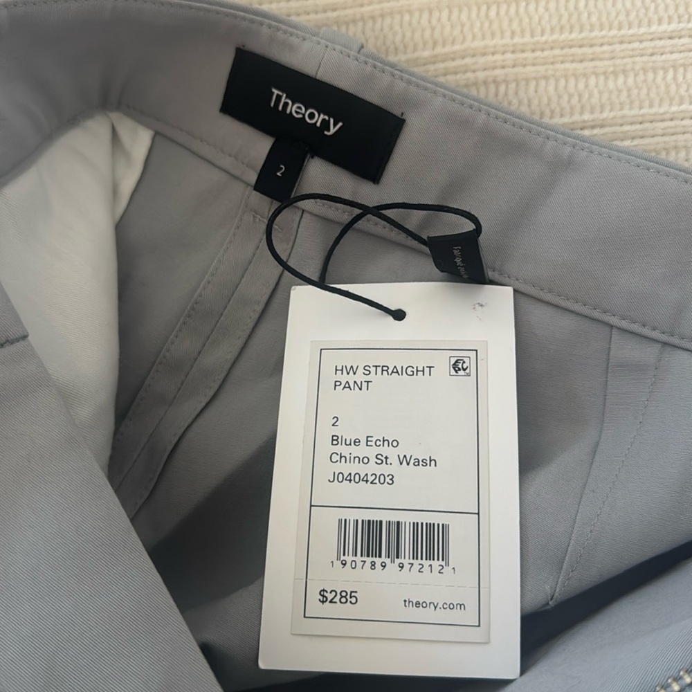 Theory Gray Straight Leg Pants Relaxed Fit